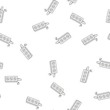 Pattern Power strip extending outlets for electrical connection Stock Illustration