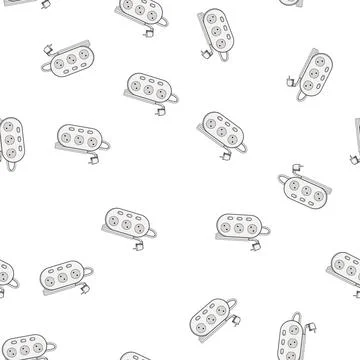 Pattern Power strip providing multiple outlets for electricity Stock Illustration