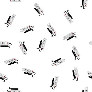 Pattern Power strip providing multiple electrical outlets for devices Stock Illustration