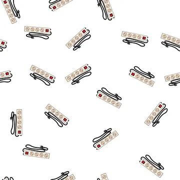 Pattern Power strip providing multiple electrical outlets for devices Stock Illustration