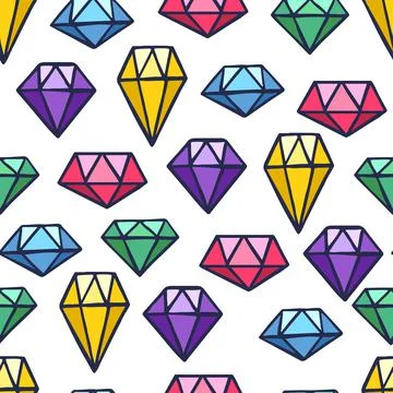 Pattern with precious stones Stock Illustration
