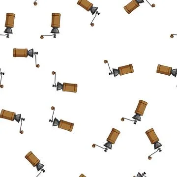 Pattern precision manual coffee grinder cartoon vector 스톡 일러스트