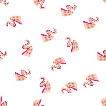 Pattern predator octopus tentacle cartoon vector Illustrazione stock