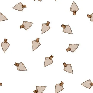 Pattern prehistoric arrowhead cartoon vector Stock Illustration