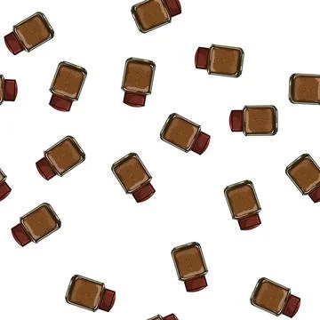 Pattern prepare coffee soluble cartoon vector Stockillustratie