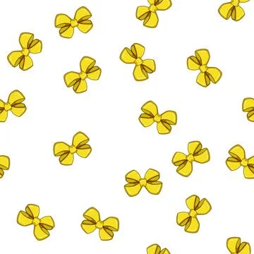 Pattern present gold bow cartoon vector Illustrazione stock