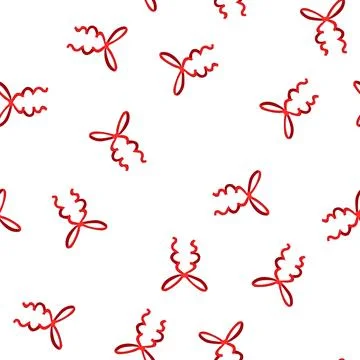 Pattern present red bow ribbon cartoon vector 스톡 일러스트