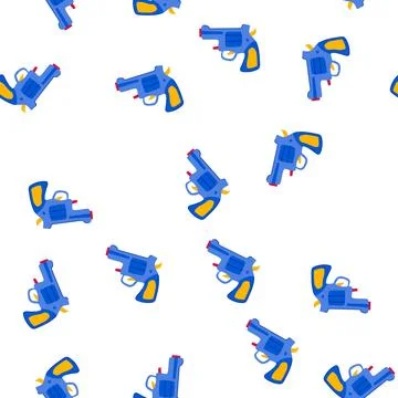 Pattern pretend cap gun toy cartoon vector Stock Illustration