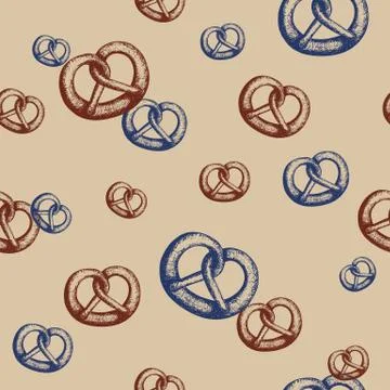 Pattern with pretzels-2 イラスト素材