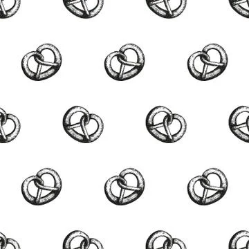 Pattern with pretzels 库存插图