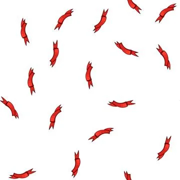 Pattern prevention red ribbon retro cartoon vector Stock Illustration