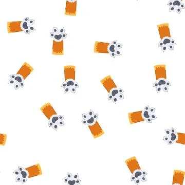 Pattern print cat paw cartoon vector Stock Illustration