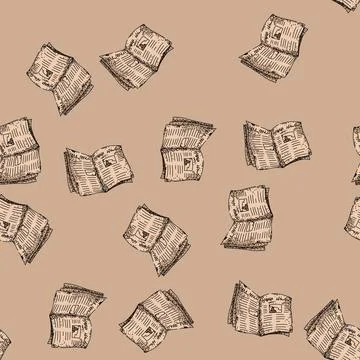 Pattern print old newspaper sketch hand drawn 스톡 일러스트