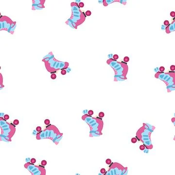 Pattern print roller skate cartoon vector イラスト素材