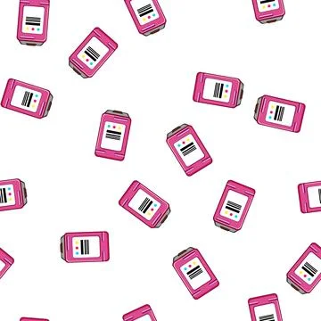 Pattern printer ink cartridge cartoon vector Stock Illustration