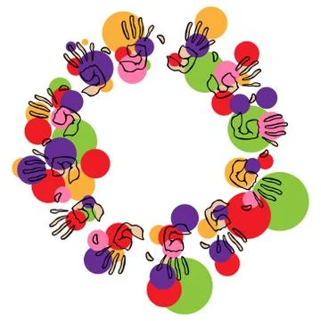 Pattern from the prints of the palms. Vector illustration of palm prints. Bac Stock Illustration