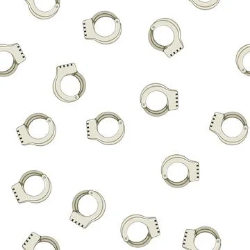 Pattern prison handcuffs cartoon vector Stock Illustration
