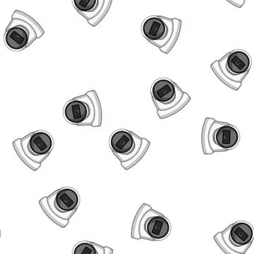 Pattern privacy facial recognition camera cartoon vector Stock Illustration