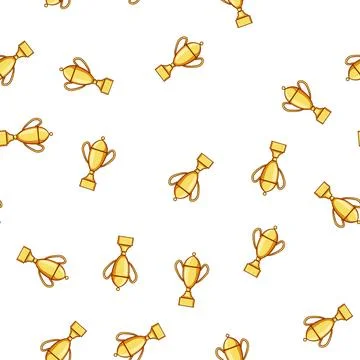 Pattern prize gold trophy cartoon vector Stock Illustration