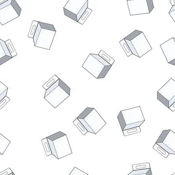 Pattern Product packaging carton box with hanging tab Stock Illustration