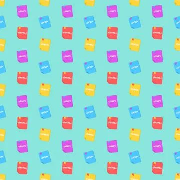 A pattern from programming languages. Colorful books. Colorful background f.. イラスト素材