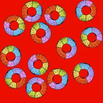 Pattern proportions pie chart sketch hand drawn Stock Illustration