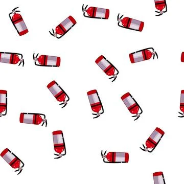 Pattern protection fire extinguisher cartoon vector Stock Illustration