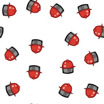 Pattern protection firefighter helmet cartoon vector Stock Illustration