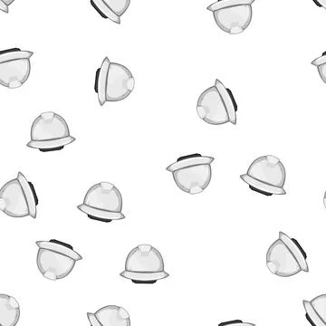 Pattern protection helmet builder cartoon vector Stock Illustration