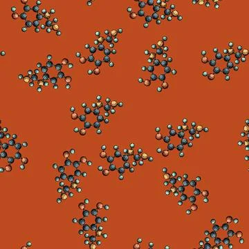 Pattern proton molecule atom sketch hand drawn Stock Illustration
