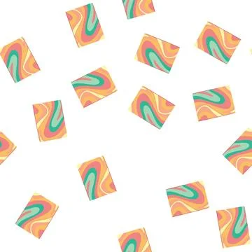 Pattern psychedelic flowing abstract waves retro background design Illustrazione stock
