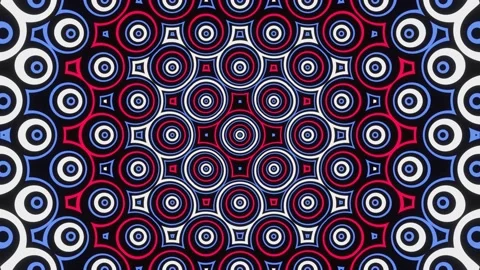 Pattern of pulsating bubbles of white, red and blue color Video stock 179636009