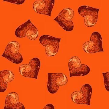 Pattern pulse heart sketch hand drawn Stock Illustration