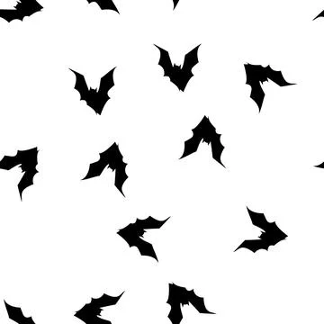 Pattern pumpkin bat halloween cartoon vector Stock Illustration