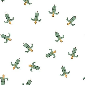 Pattern pumpkin scarecrow cartoon vector Stock Illustration