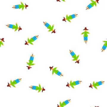 Pattern pumpkin scarecrow cartoon vector Stock Illustration