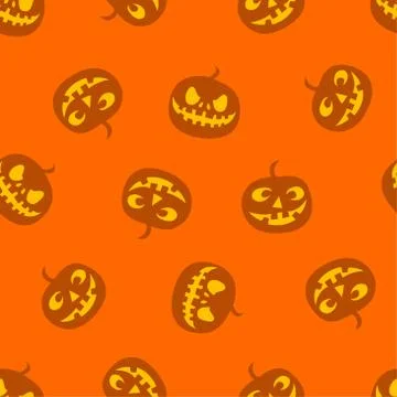 Pattern of pumpkins. Haloween pattern. Color vector illustration. Stock Illustration