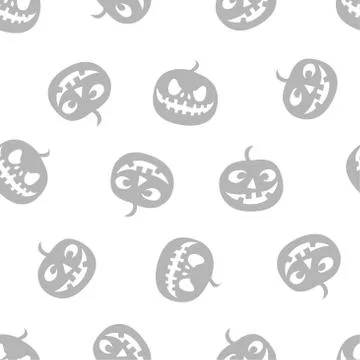Pattern of pumpkins. Haloween pattern. Grey vector illustration. Stock Illustration