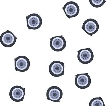 Pattern punctured wheel showing a flat tire on white background Stock Illustration