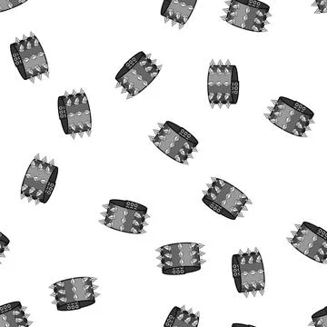 Pattern Punk rock style bracelet with metal studs Stock Illustration