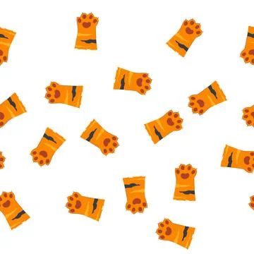 Pattern puppy cat paw cartoon vector Illustrazione stock