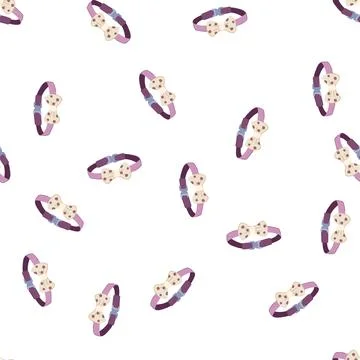 Pattern puppy pet collar cartoon vector Stock Illustration
