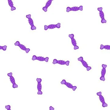 Pattern purple bone shape dog toy for chewing and playing Illustrazione stock