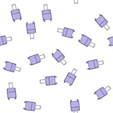 Pattern Purple carry on baggage with extended handle Illustration