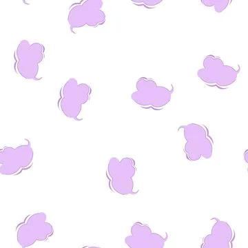 Pattern purple cloud thought bubble with blank space イラスト素材