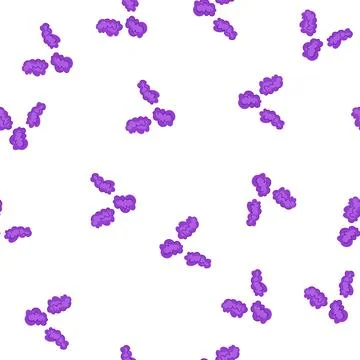 Pattern purple fluffy clown wig parts white background Stockillustratie