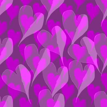 Pattern of purple hearts Stock Illustration