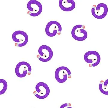 Pattern purple pencil curving creative path concept 库存插图