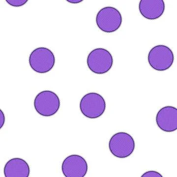 Pattern Purple polka dot fabric patch with decorative stitching 스톡 일러스트
