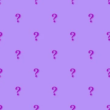 Pattern of purple question mark on lavender background Illustrazione stock